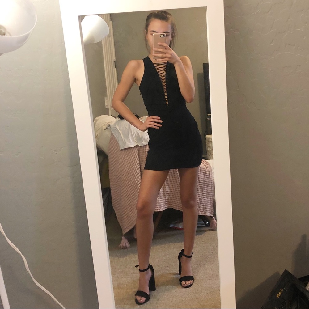 Nasty Gal lace up bodycon dress